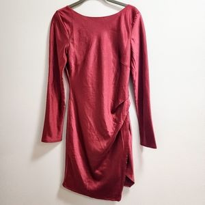 Saints + Secrets Red Satin Mini Dress